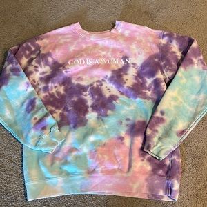 God is a Woman Tie Dye Crewneck Ariana Grande Sweetener